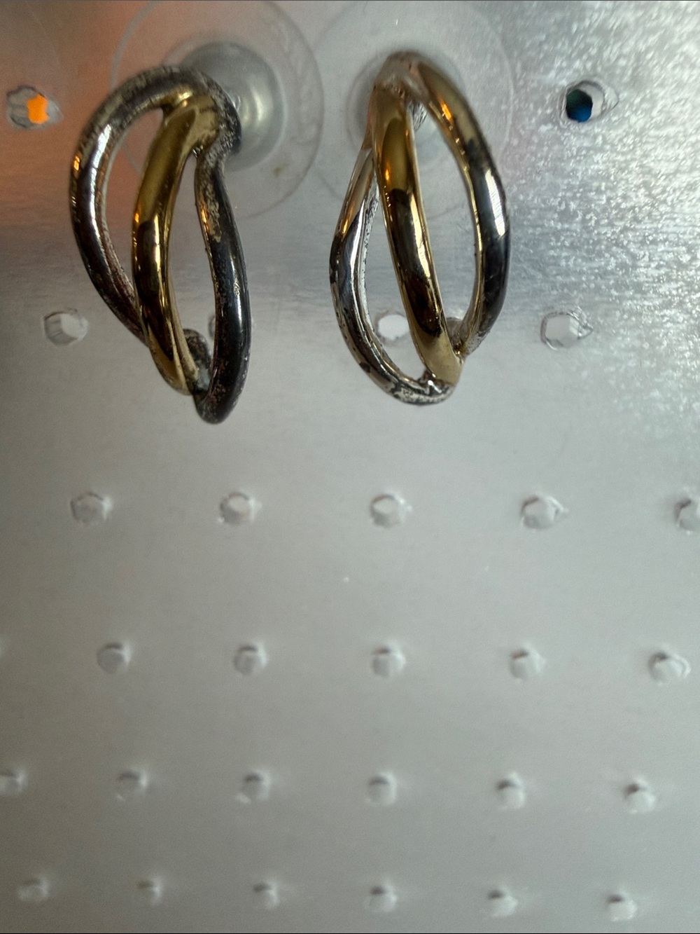 Two-Tone Twisted Hoop Earrings - Gold & Silver